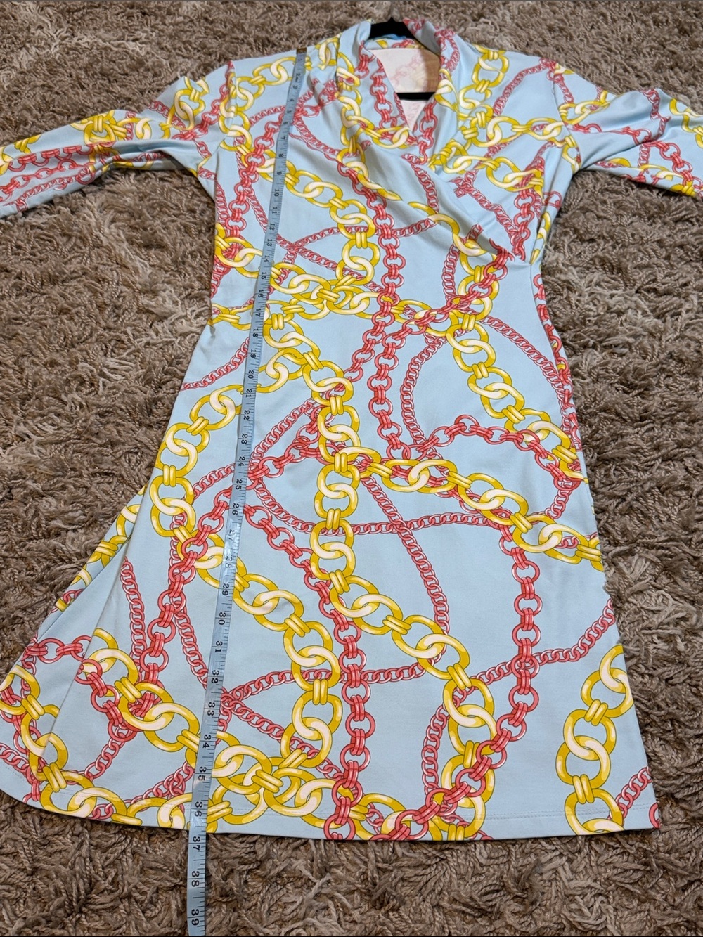 J. McLaughlin Faux Wrap Catalina Dress with Chain Print size Small - Picture 11 of 13